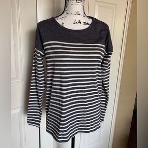 Ann Taylor Striped Scoop Neck Top